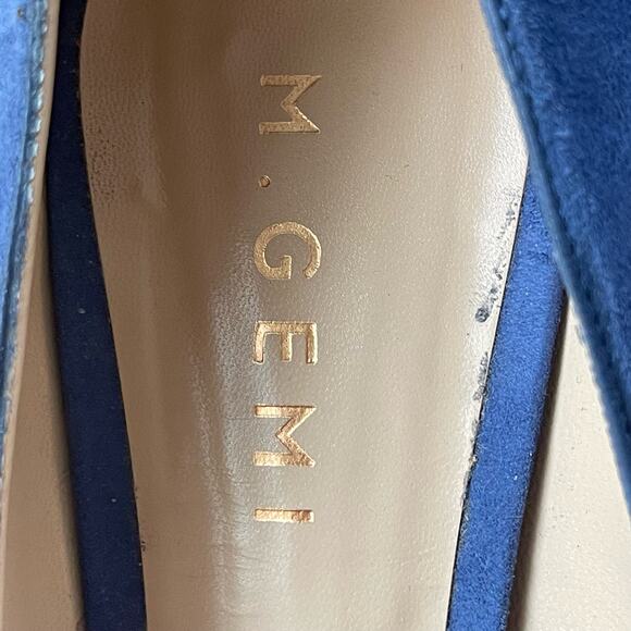 M. Gemi Blue Suede Tassel Heels Pointed Toe Women’s Size 8.5 / 39 - Picture 9 of 11
